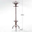 Wooden Coat Rack Stand 12 Hooks Freestanding Hall Tree Hanger Organiser for Clothes Hat Jacket Umbrella Walnut Brown