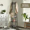 Clothes Rack Coat Stand Garment Organiser Closet Shelving Display Shelf Freestanding Hanger Hooks Portable Black