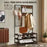 3 In 1 Clothes Rack Hallway Storage Closet Organiser Garment Stand Shoe Bench Hall Tree Shelving Display Shelf Hook Hanger