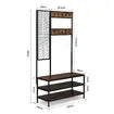 3 In 1 Clothes Rack Hallway Storage Closet Organiser Garment Stand Shoe Bench Hall Tree Shelving Display Shelf Hook Hanger