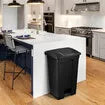 68L Rubbish Bin Kitchen Compost Dustbin Garbage Trash Waste Recycling Can Pedal Garden Home Office Large Plastic Black