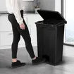 68L Rubbish Bin Kitchen Compost Dustbin Garbage Trash Waste Recycling Can Pedal Garden Home Office Large Plastic Black