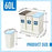 60L Rubbish Trash Bin 3 Compartment Kitchen Compost Dustbin Trash Garbage Waste Recycling Can White Large Plastic