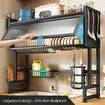 Dish Drying Rack Holder Drain Caddy Kitchen Drainer Cutlery Utensil Storage Over Sink Organiser Enclosed With Door 95cm