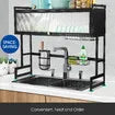 Dish Drying Rack Holder Drain Caddy Kitchen Drainer Cutlery Utensil Storage Over Sink Organiser Enclosed With Door 95cm