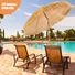 Costway 2M Havana Beach Umbrella Fringed Outdoor Tilting Parasol Sun Shade Shelter Garden Patio Hawaii