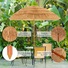 Costway 2M Havana Beach Umbrella Fringed Outdoor Tilting Parasol Sun Shade Shelter Garden Patio Hawaii