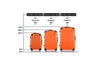 Wanderlite 3pc Luggage Trolley Travel Set Suitcase Carry On TSA Lock Hard Case Lightweight Orange