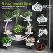 Plant Flower Pot Stand Display Shelf Planter Holder Indoor Outdoor Trolley Rack White Garden Balcony Metal Shelving Unit with Wheels