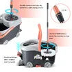 Spin Mop and Bucket Set Floor Cleaner Dust Magic Dry Twist Cleaning System 4 Microfibre Heads for Wood Tile Hardwood