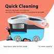 Spin Mop and Bucket Set Floor Cleaner Dust Magic Dry Twist Cleaning System 4 Microfibre Heads for Wood Tile Hardwood