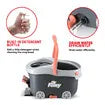 Spin Mop and Bucket Set Floor Cleaner Dust Magic Dry Twist Cleaning System 4 Microfibre Heads for Wood Tile Hardwood