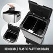 40L Rubbish Bin Dual Compartment Pedal Garbage Can Recycling Trash Waste Stainless Steel Trashcan Soft Closing Lid Kitchen