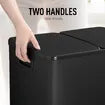 60L Rubbish Bin Dual Compartment Pedal Garbage Can Recycling Waste Stainless Steel Trashcan Soft Closing Lid Kitchen Black