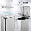 Small Rubbish Pedal Bin Garbage Can Recycling Trashcan Waste Recycling Stepbin Stainless Steel Soft Close Kitchen House 20L