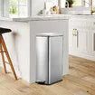 Small Garbage Can Rubbish Pedal Bin Recycling Trash Waste Stainless Steel Rectangular Trashcan Soft Closing Kitchen House Indoor 20L