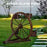 OGL Garden Ornaments Plant Stand Decor Wooden Wagon Wheel Rustic Outdoor Yard Decoration Planter Flower