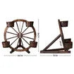 OGL Garden Ornaments Plant Stand Decor Wooden Wagon Wheel Rustic Outdoor Yard Decoration Planter Flower