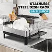 Dish Drying Rack Plate Drainer Cutlery Utensil Holder Tray Kitchen Organiser Storage Shelf Stainless Steel