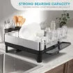 Dish Drying Rack Plate Drainer Cutlery Utensil Holder Tray Kitchen Organiser Storage Shelf Stainless Steel