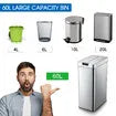 Smart Trash Bin 60L Sensor Kitchen Waste Rubbish Recycling Garbage Can Automatic Motion Office Basket