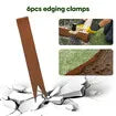 6pcs Garden Edging Set 6mx20cm Lawn Landscape Border Flower Plant Grass Bed DIY Flexible CorTen Steel Path Driveway Fence