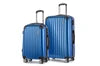 2pc Wanderlite Luggage Trolley Set Travel Suitcase Carry On Hard Case Lightweight Blue