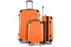 Wanderlite 3pc Luggage Trolley Travel Set Suitcase Carry On TSA Lock Hard Case Lightweight Orange