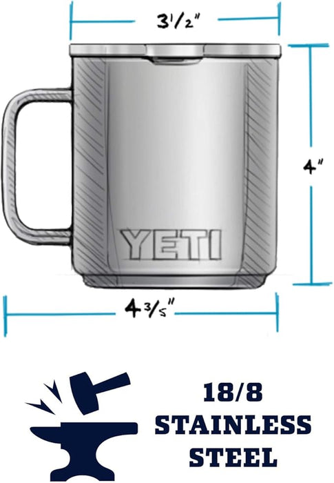 YETI Rambler 10 oz Stackable Mug, Vacuum Insulated, Stainless Steel with MagSlider Lid, Stainless