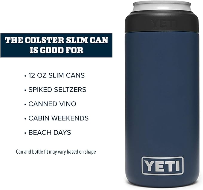 YETI Rambler 12 oz. Colster Slim Can Insulator for The Slim Hard Seltzer Cans, Navy