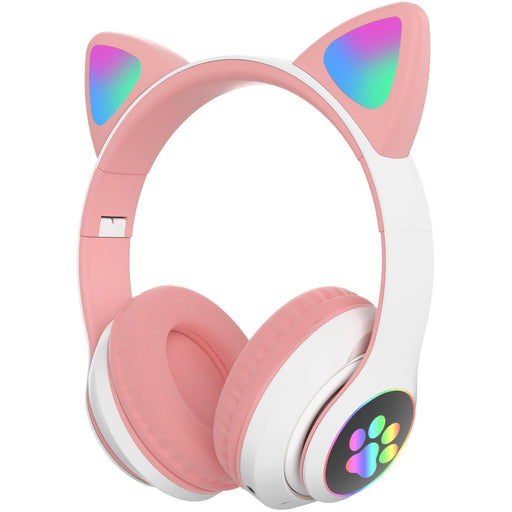 Polaroid Foldable RGB Wireless Kids Over-Ear Headphones (Pink)