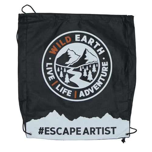 Wild Earth Eco Drawstring Bag - Black