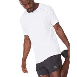 2XU Aero Mens Running T-Shirt - Black/Silver Reflective - L