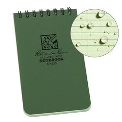 Rite In The Rain Top Spiral 3 X 5 Polydura Waterproof Notebook - Black