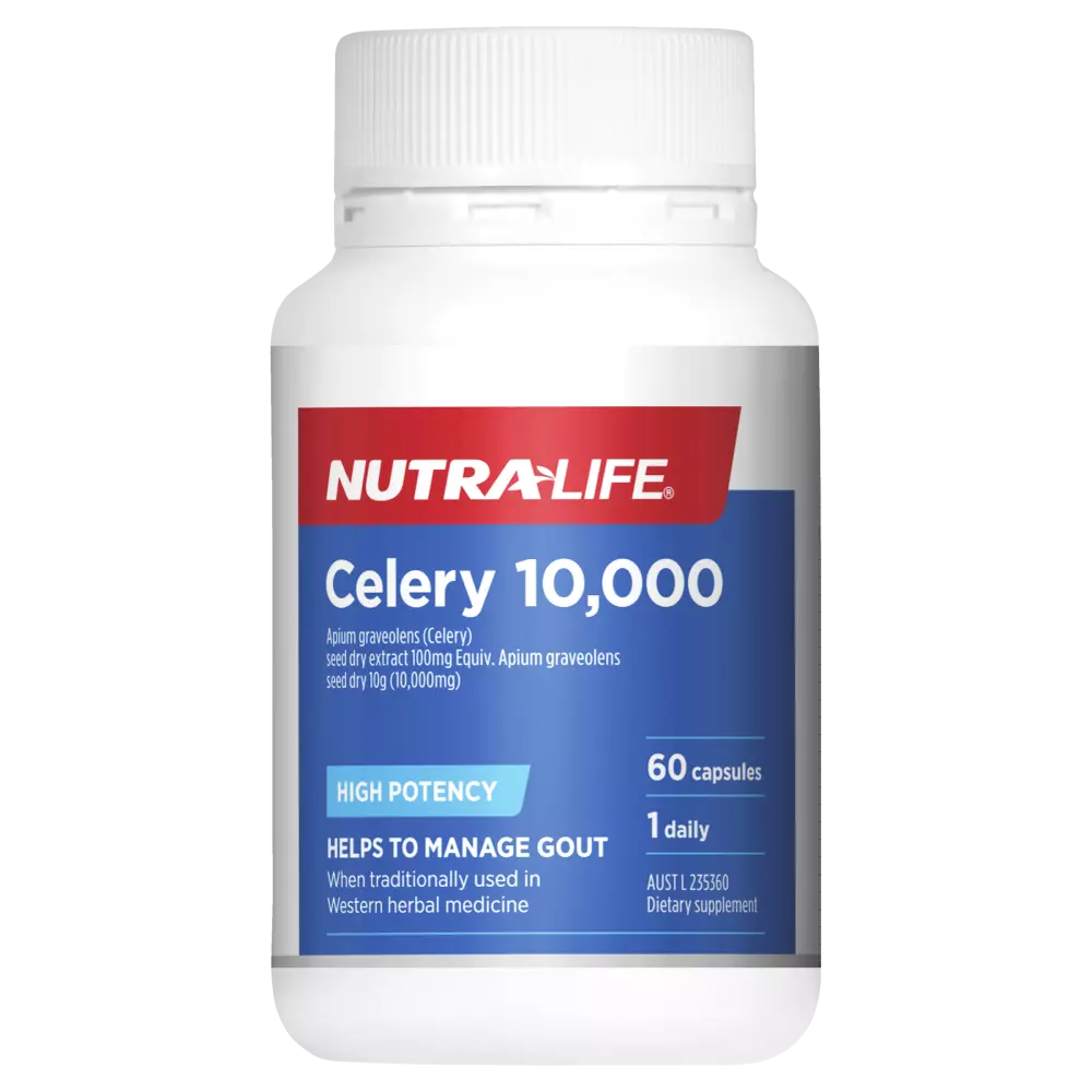 Nutra-Life Celery 10000 60 Capsules Gout Urinary Tract Health UTI NutraLife