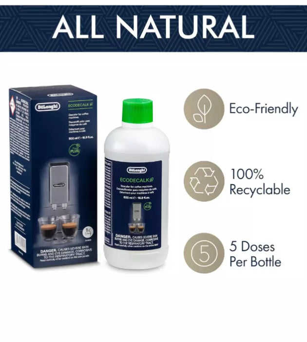 DéLonghi EcoDecalk Coffee Machine Descaler 500mL Cleaning Solution AU Stock New