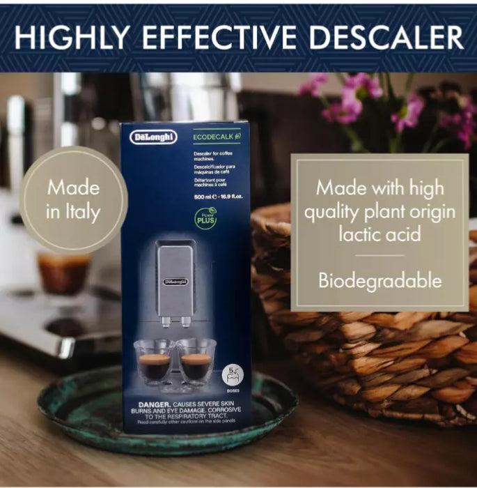 DéLonghi EcoDecalk Coffee Machine Descaler 500mL Cleaning Solution AU Stock New