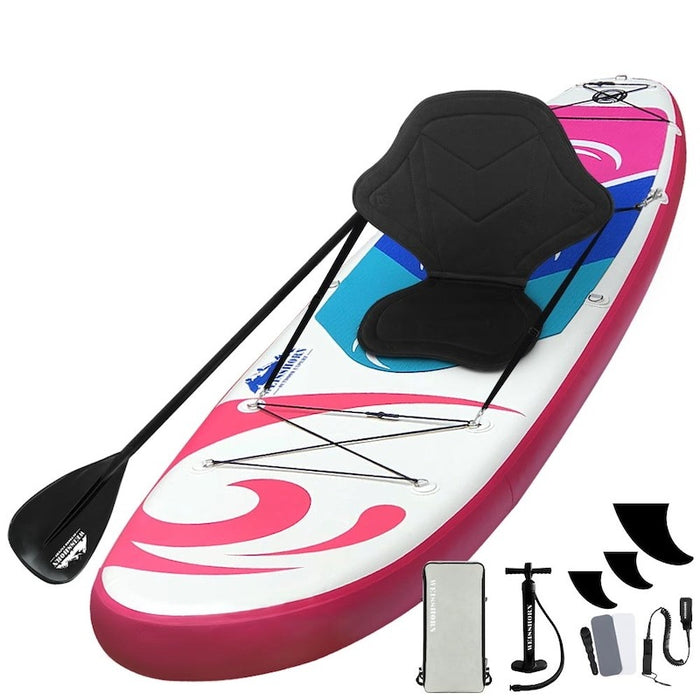 11FT Weisshorn Stand Up Paddle Board Inflatable Kayak Surfboard SUP Paddleboard Pink