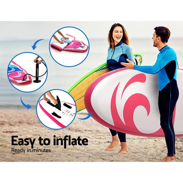 11FT Weisshorn Stand Up Paddle Board Inflatable Kayak Surfboard SUP Paddleboard Pink